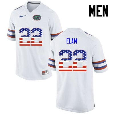 Men's Florida Gators #22 Matt Elam NCAA Nike White USA Flag Fashion Authentic Stitched College Football Jersey LPC2562GR